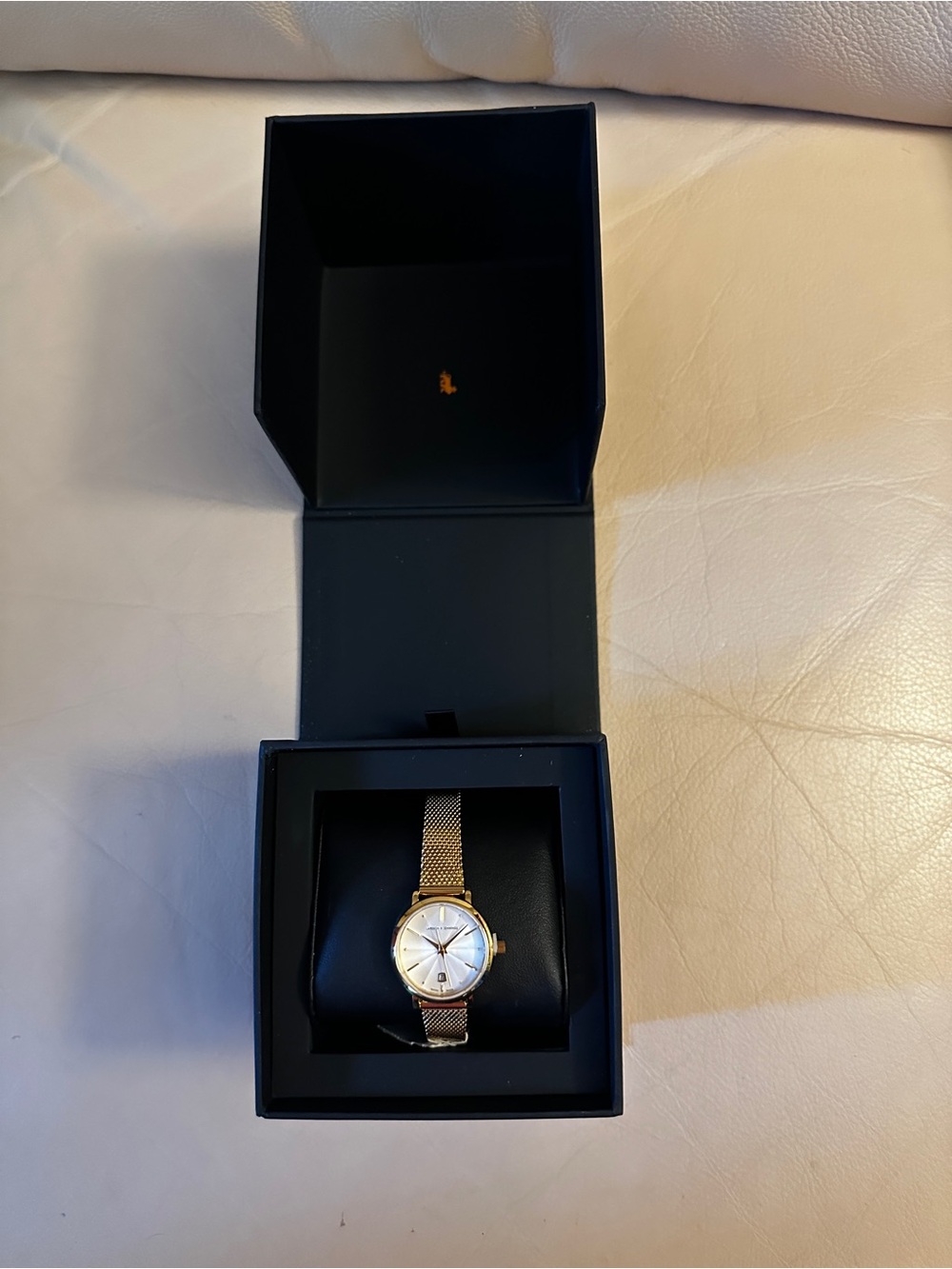 Larsson & Jennings Gold Mesh Strap Watch with White Dial
